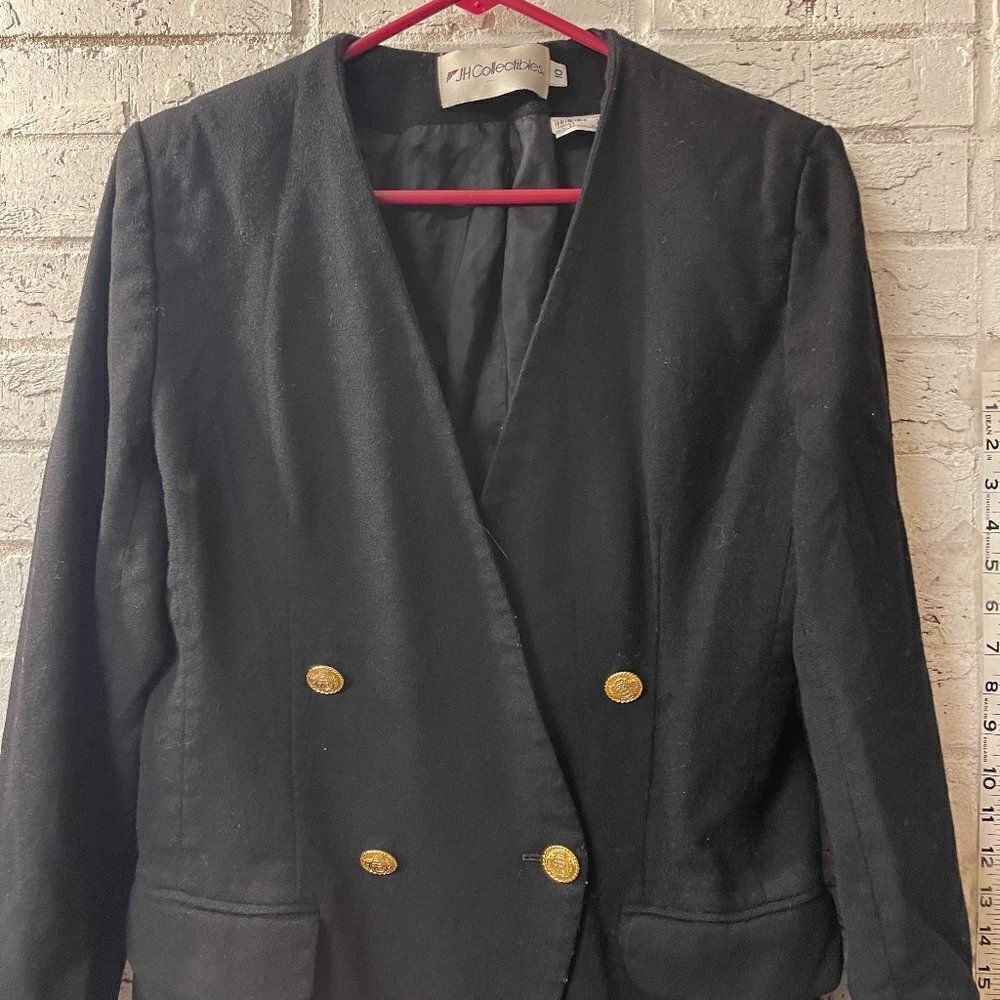 Vintage JH Collectibles Womens Black Blazer 10